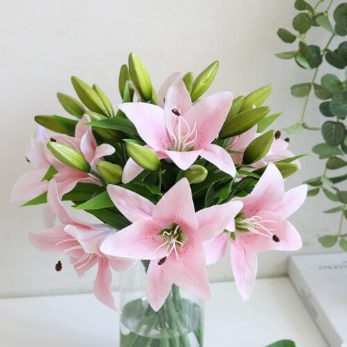 Lily Artificial Jewelry Flowers DIY Wedding Flower Bride Hand Flower Decoration