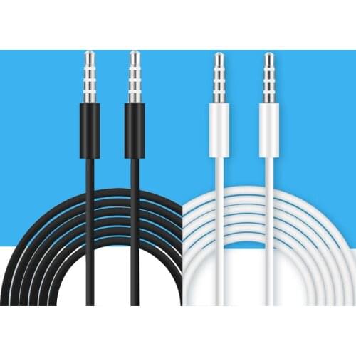 New 4 Pole 1m 3.5mm Audio Cable Male To Male Record Car Aux Audio Cord Headphone Connect Cord MP3 Extension Cable