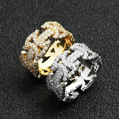 Butterfly Rings High Quality CZ Ring Copper Iced Out Cubic Zirconia Hip Hop Jewelry For Men Women Gift