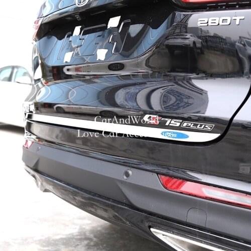 For Changan CS75 Plus 2020 Car Rear Trunk Tailgate Strip Trims Tail Door Gate Stainless Steel Exterior Mouldings Accessories