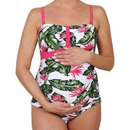 Stylish Print Pregnant Woman Swimsuit Tankinis Set Condole belt Maternity Swimwear Maternity Clothings For Pregnant Women 2020