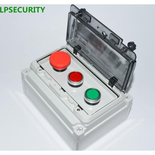 LPSECURITY IP67 outdoor Red Mushroom Green Flat Momentary Push Button Switch Control Station gate opener lathe machine