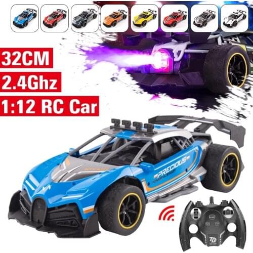 Big 1:12 4WD RC Car 2.4G High Speed Radio Control Car with Light Spray Off-Road Remote Control Trucks Boys Toys gift