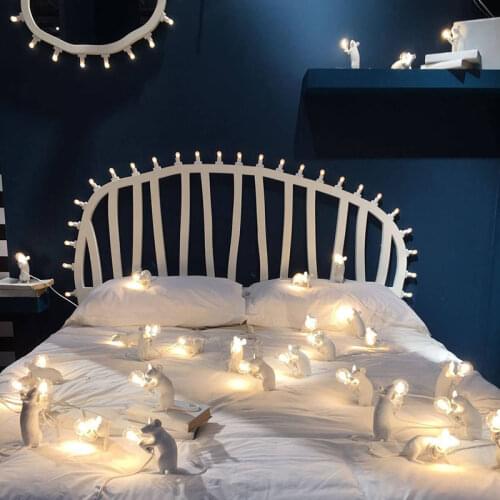 Nordic Industrial Style Mini Mouse Lamp Cute Night Light Resin Animal Mouse LED Table Lamp Home Decoration Table Bedside Lamp