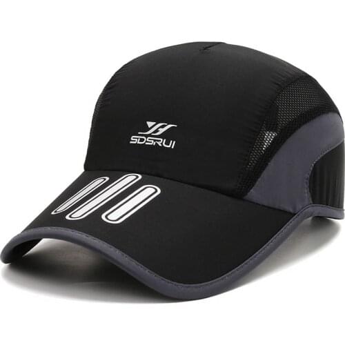 Unstructured Quick Dry Hat Sports Cap Unisex Mesh Cooling Baseball Hat Breathable Outdoor Cap Folding Reflective Running Cap