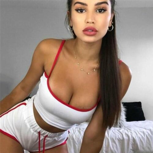 New casual ladies summer 2PCS vest top camouflage shorts yoga suit suit running sports jumpsuit gym clothes suit