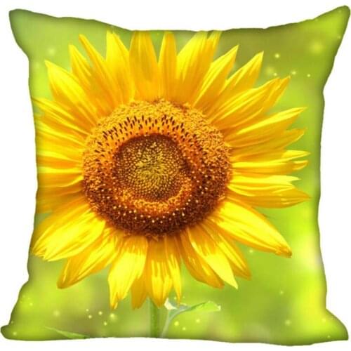 Custom Pillowcase Sunflower Zipper Pillow Cover 35X35,45X45,60X60cm(Two Sides) Print Your Pictures Pillow Cases