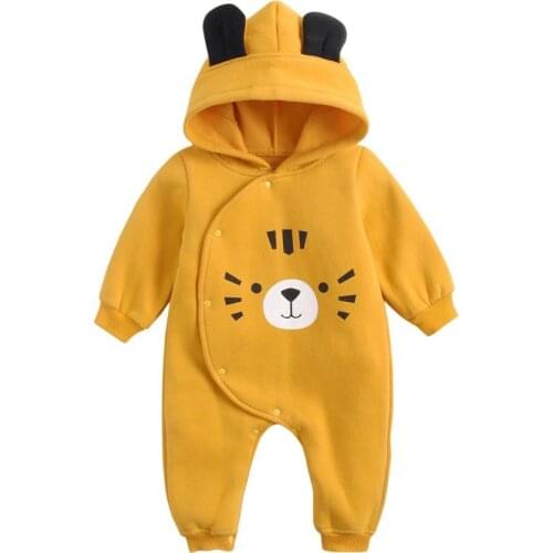 0-3T New Fall Cute Cartoon Infant Toddler Hoodies BabyBoy Autumn Clothing Hooded Romper Jumper Toddler Baby Hoodies