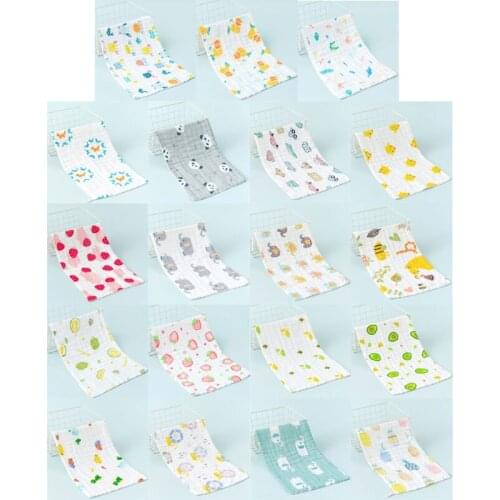 T5EC 25cm*50cm Muslin Cotton Baby Towels Scarf Swaddle Bath Towel Newborns Handkerchief Bathing Feeding Face Washcloth