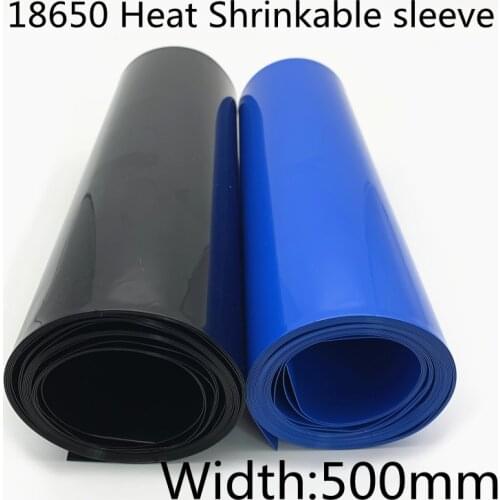 PVC Heat Shrink Tube 500mm Width Blue Black Green Shrinkable Cable Sleeve Sheath Pack Cover for 18650 Lithium Battery Film Wrap