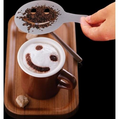 Set of 16pcs Cappuccino Coffee Foam Latte Art Stencils Barista Decorating Stencils Mold