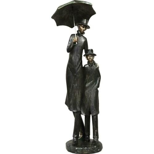 VINTAGE FATHER AND SON STATUE HANDMADE CHARACTER DAD SCULPTURE CHILDHOOD ROOM DECOR ART AND CRAFT ORNAMENT GIFT FOR FATHERS DAY