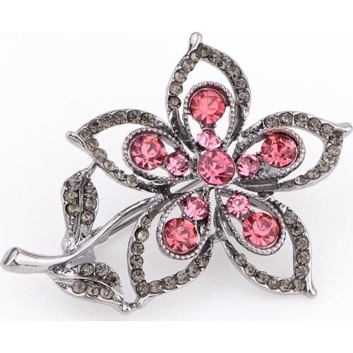 TODOX flower Brooches Fashion beauty Women crystal exquisite 6colors clothes Silk scarf pins hot sale wedding party Gift man