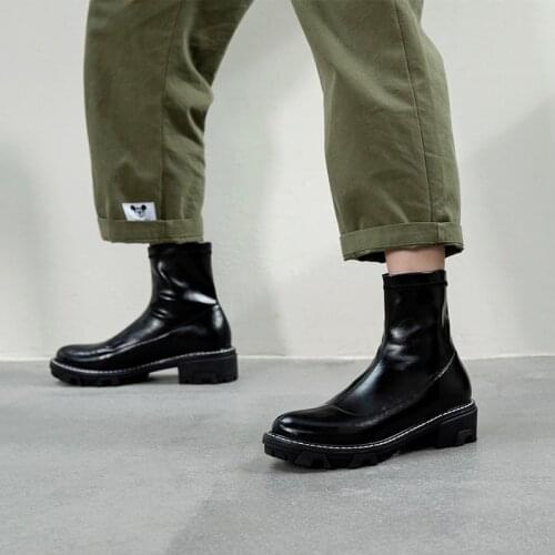 Women Shoes Platform Women Boots 2021 Winter Ankle Boots For Women Black Zapatos De Mujer Plataform Chunky Boots