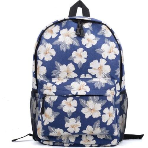 New Women Canvas Backpacks Flower Printing School Bags for Teenagers Girls Big Cute Laptop Backpack Mochilas VK5210