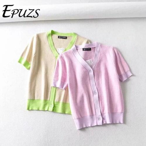 Sexy Pink cardigan women crop sweater 2019 korean button cropped cardigan streetwear v-neck yellow sweater 2019