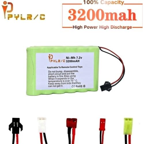 7.2v Rechargeable Battery For Rc toy Cars Tanks Robots Gun 3200mah Ni-MH Battery AA 7.2v 3200mah Batteries Pack For Rc Boat 1PCS