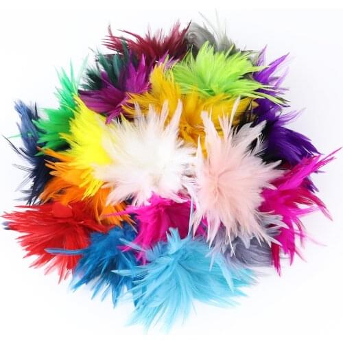 100pcs Dyeing Rooster saddle feathers 4-6inch Natural Plume Diy Jewelry Making Clothes Accesories Chicken Plumas Decoration