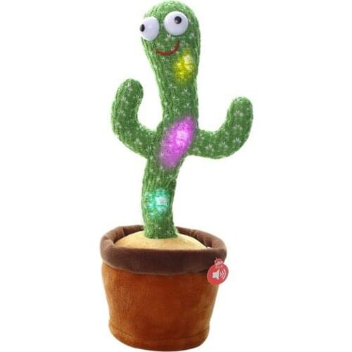 120 Songs Cactus Plush Toy Electric Singing Dancing And Twisting Cactus Luminous Recording Learning To Speak Twisting Plush Toy