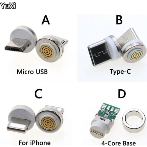 YUXI 2Pcs Type C Micro usb Mobile Phone Cable Charging 12th Magnetic Plug for iphone xiaomi redmi Mobile Phone Charger Plug