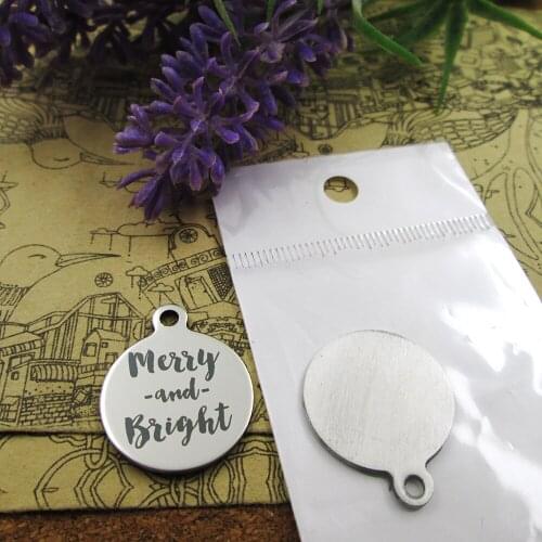 20pcs--"merry and bright"stainless steel charms more style for choosing DIY Charms pendants for necklace