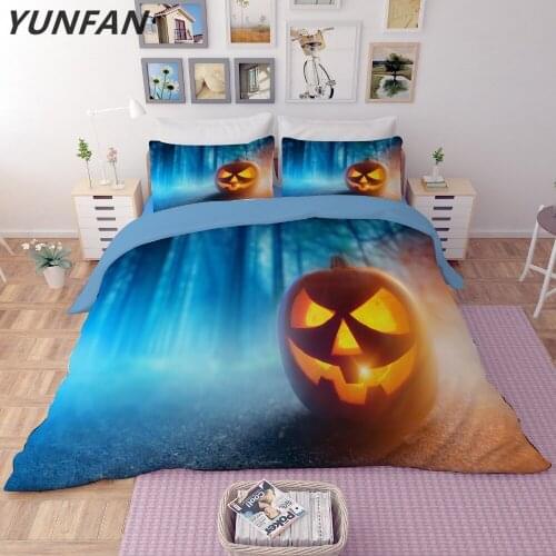 Pumpkin lantern Comic new style bedding Sets 3pcs Good quality bedclothes duvet cover quilt cover pillow cases bedclothes