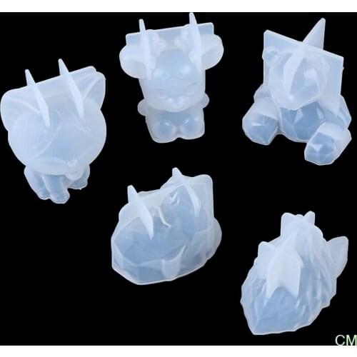 3D Silicone Mold DIY Geometry Stereo Bear Deer Cat Wolf Orangutan Animal Decoration Ornament Mold Cake Tool