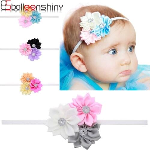 4PCS Childrens Hair Band Baby Headband Fashion Holiday Childrens Artificial Polygonal Flower Simple Hair Accessories Polyester