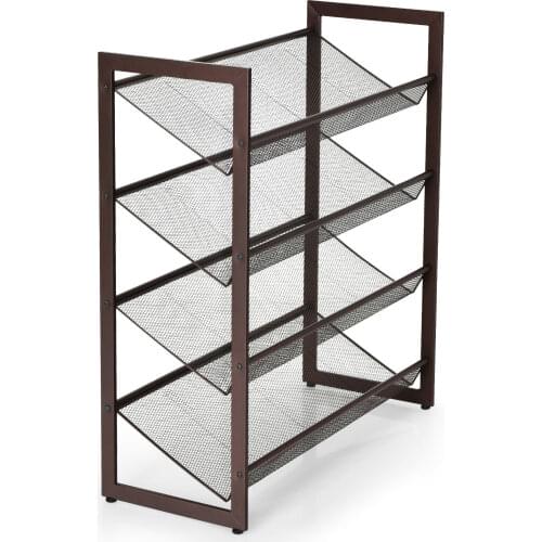 Costway 4-Tier Shoe Rack Adjustable to Flat or Slant Shoe Organizer Holder Stand HW66359