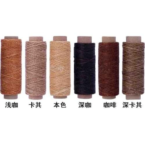 6pcs Flat Waxed Thread Waxed String 30 meters / roll for Leather Sewing PGG02