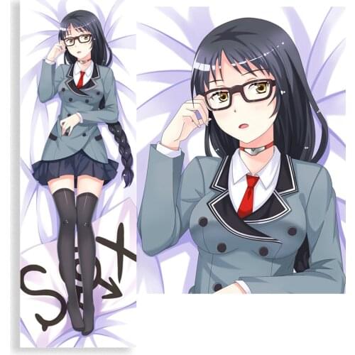 Anime Kajo Ayame Long Pillow Case Cosplay Kajo Ayame Cushion Cover Hugging Body Peach Skin Pillowcase