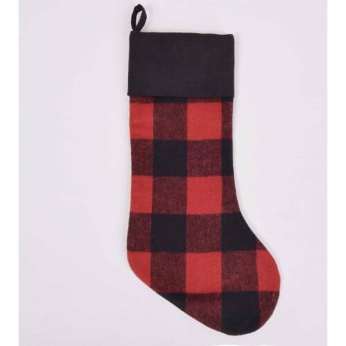 Free Shipping Red with Black Plaid Buffalo Check Christmas stocking Christmas tree decoration
