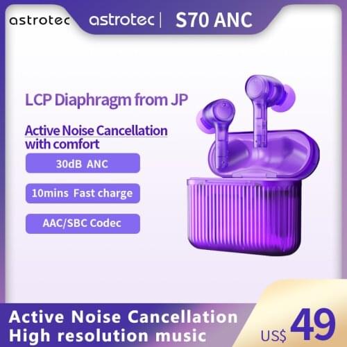 Astrotec S70 True Wireless Bluetooth-Compatible Noise-Canceling Headphones Sports In-Ear TWS HIFI High-Quality Music Earphones