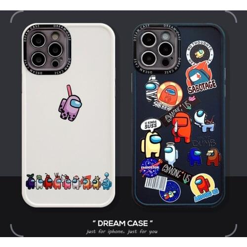 Luxury soft Cartoons Case For iPhone 11 12 Pro Max mini 7 8 6 6S Plus XR X XS MAX se silicon astronaut Relief phone Cover fundas