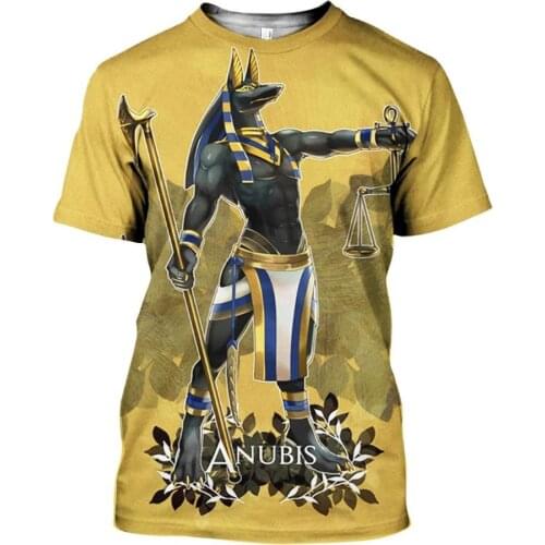 PLstar CosmosHorus Ancient Horus Egyptian God Eye of Egypt Pharaoh Anubis face 3dPrint T-shirt Men/Women Unisex Streetwear S-7