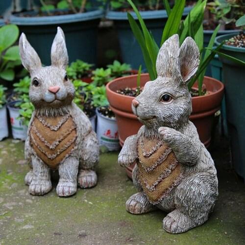 Resin Art Decoration Cartoon Sculpture Decoration Simulation Animal Rabbit Garden Decoration Outdoor Oraments