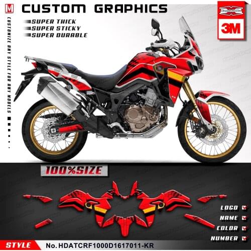KUNGFU GRAPHICS Waterproof Sticker Kit for Africa Twin CRF1000D CRF1000L 2016 2017, Style No. HDATCRF1000D1617011-KR