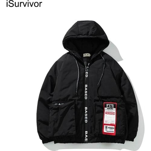 ISurvivor 2021 Cotton-padded Jacket Mens Winter New Mens Cotton-Padded Jackets Thick Warm Loose Casual Hooded Padded Jacket