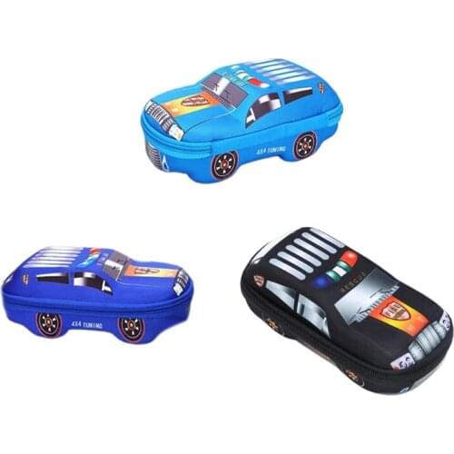 Exquisite Large Capacity Pencil Pouch Creative 3D Racing Car Outlook Pencil Case Double Zippers Ideal for Boys Girls Kid