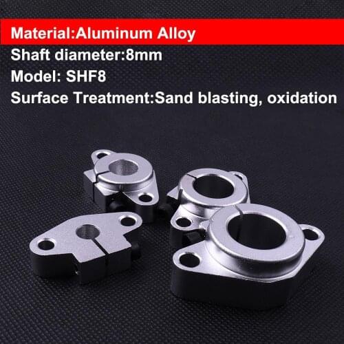 4Pcs SHF8 8mm Bearing Set Linear Bearing Rail Shaft Support CNC Router Linear Flange Mount Shaft