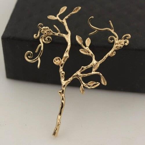 10pcs Brass Casted Leaf tree Branch Charms Pendant Quality Gold Silver Color Findings DIY Bride Hair Wedding Jewelry Supplies