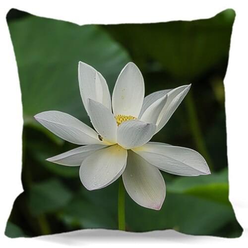 2017 flowers White pink rose red lotus Square Cushion cover Cotton polyester bedroom/chair/car/sofa seat 16" 18" 19" 20" 9 style