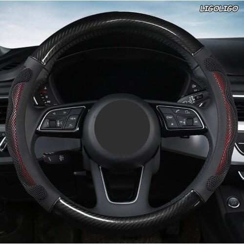 LIGOLIGO Microfiber Leather Car Steering Wheel Cover For BMWs Mini F60 F56 F55 F54 R52 Coopers Clubman Cabrio Countryman