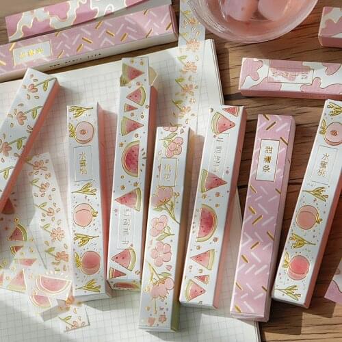 Sweet summer Series Bronzing fruit Washi Masking Tape Stickers Scrapbooking Stationery Decorative Long Strip Tape