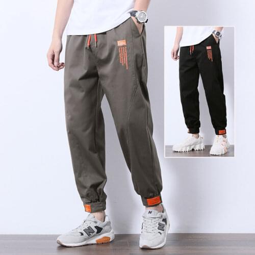 Mens Joggers Pants Spring/Summer Casual Pants Male Loose Korean Teenagers 9 Capri-Pants Harlan Ankle Banded Pants Street Fashion