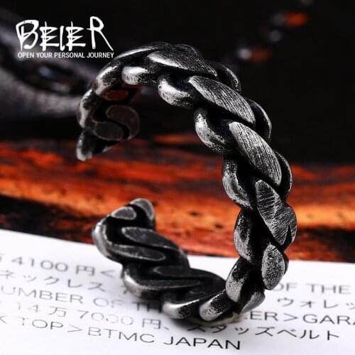 BEIER Unique Prepared by Creative Rings For man Adjustable vintage Punk Party Simple Jewelry drop shipping Male gift BR8-529