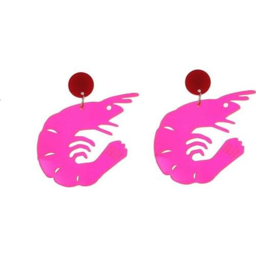 2021 New Transparent Acrylic Lobster Earrings Alternative Retro Exaggerated Earrings E21602
