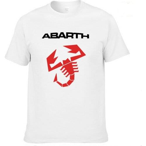 2021 Summer new Mens T-shirt Abarth Car Logo printing casual Harajuku high quality Cotton O-neck Mens short sleeve tops