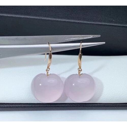 New Arrival Real and Natural Rose Quartz Earring Natural And Real 925 sterling silver Rose Quartz Earring