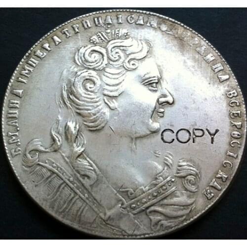 Wholesale 1730 russia 1 Rouble coins copy 100% coper manufacturing silver-plated